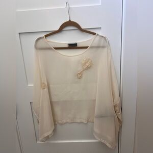 Buffalo David Bitton Cream Sheer Blouse